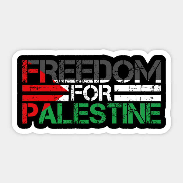 Freedom For Palestine - Distressed Falastini Flag Sticker by mangobanana